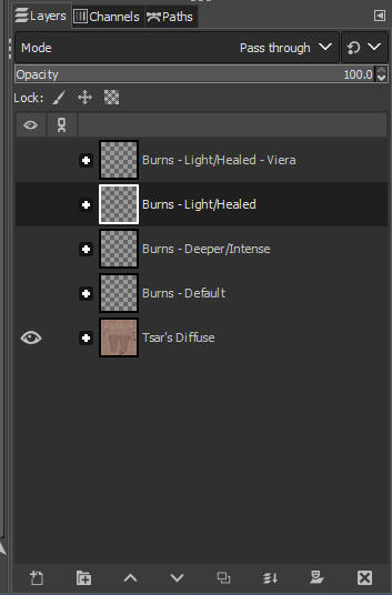 GIMP- It looks much the same except you click the &#39;Plus&#39; to open the folder.