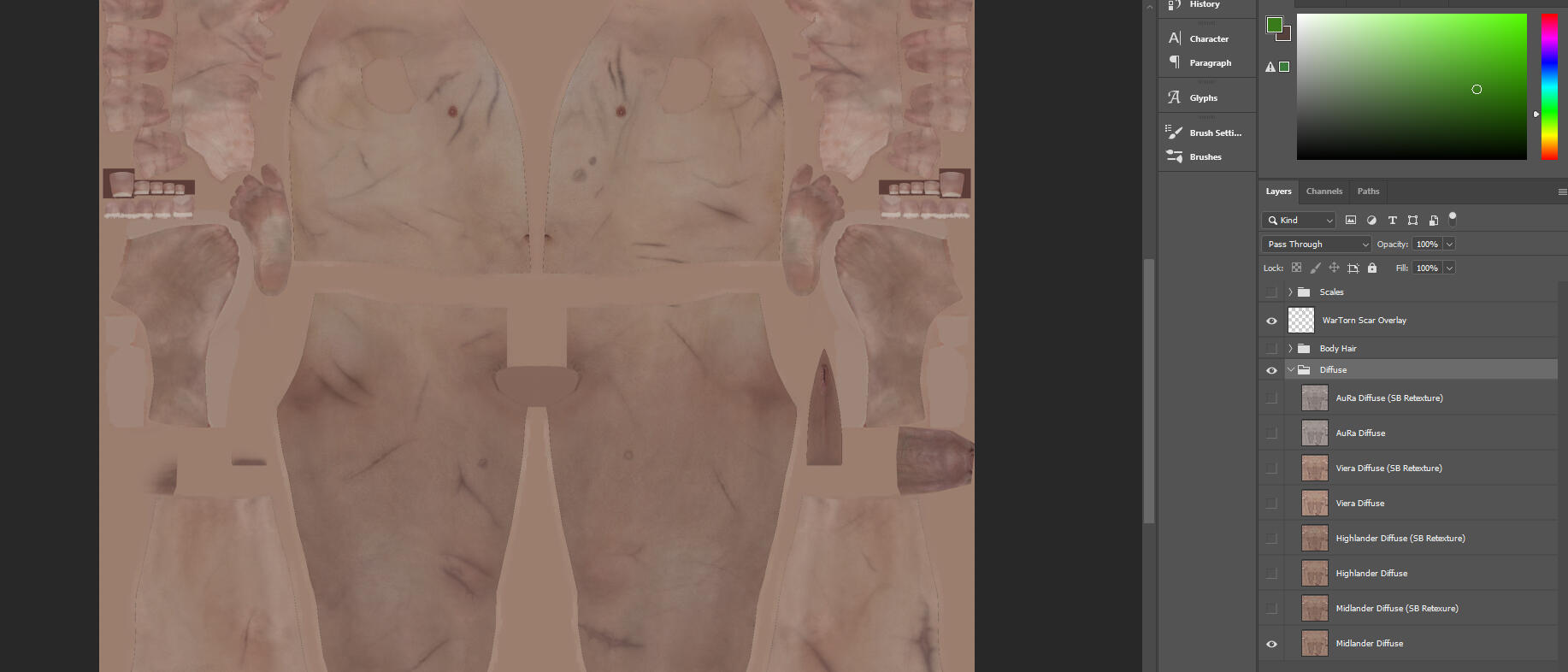 Its going to look much like this. The folders for each option is on the right. The eye means its currently visible. Clicking it will make it hidden.