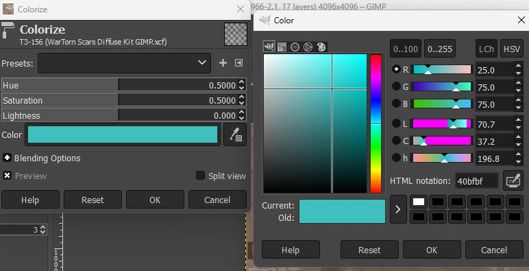 The colorize window will appear. Clicking on the 'Color' bar will bring up another window. Here you can select the color you want and it will reflect on the body hair. Tweak it to your liking. Press okay, then okay again the colorize box.