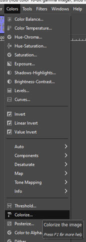 On the tool bar - click Colors then Colorize