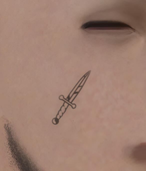 Make the opacity somewhere between 70-90. Both of these steps will make it look much more realistic, like it is ink under the skin, rather than an image sticker.