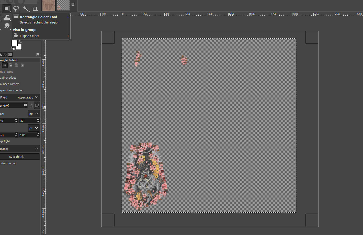 Using the Rectangle select tool, drag a box around the overlay to select all of it. Copy it - Ctrl + C.