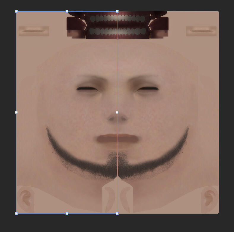 Now you can move the other section of the beard into place on the face texture. You will need to do this for the normal as well, if you are using it. Now save your textures!