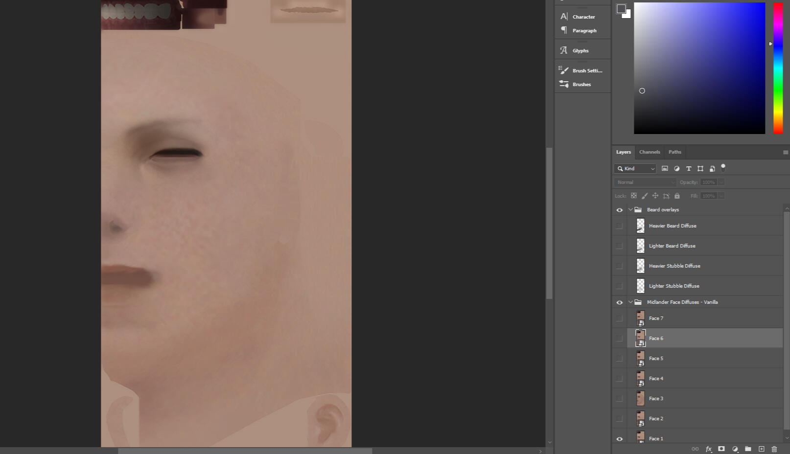 Its going to look much like this. The folders for each option is on the right. The eye means its currently visible. Clicking it will make it hidden.