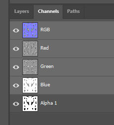 Where the layers and folders are, there is a tab called 'Channels' next to it. Click on this. You can see the Alpha Channel is hidden. Make it visible to activate it.