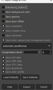 For GIMP: File - Export As - PNG. Then make sure the tick boxes match here as shown for Alpha channel to carry with it, like a .DDS file