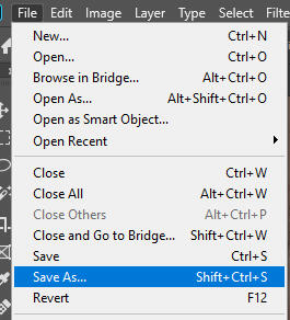 On the tool bar - Click 'File' then 'Save As...'