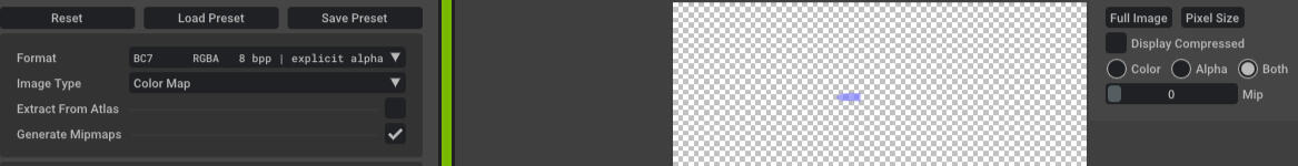 The alpha channel will make this appear mostly transparent as shown. Make sure you select the same options here, which are the same as the Diffuse. Save this where you can easily access it